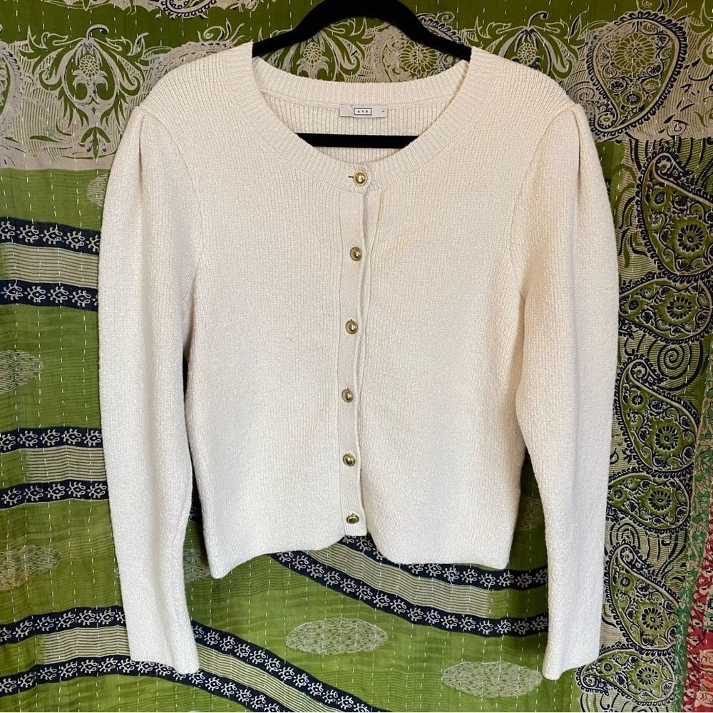 AYR Gelato The Uptown Girl Organic Cotton Cardigan Size Large - Picture 2 of 15